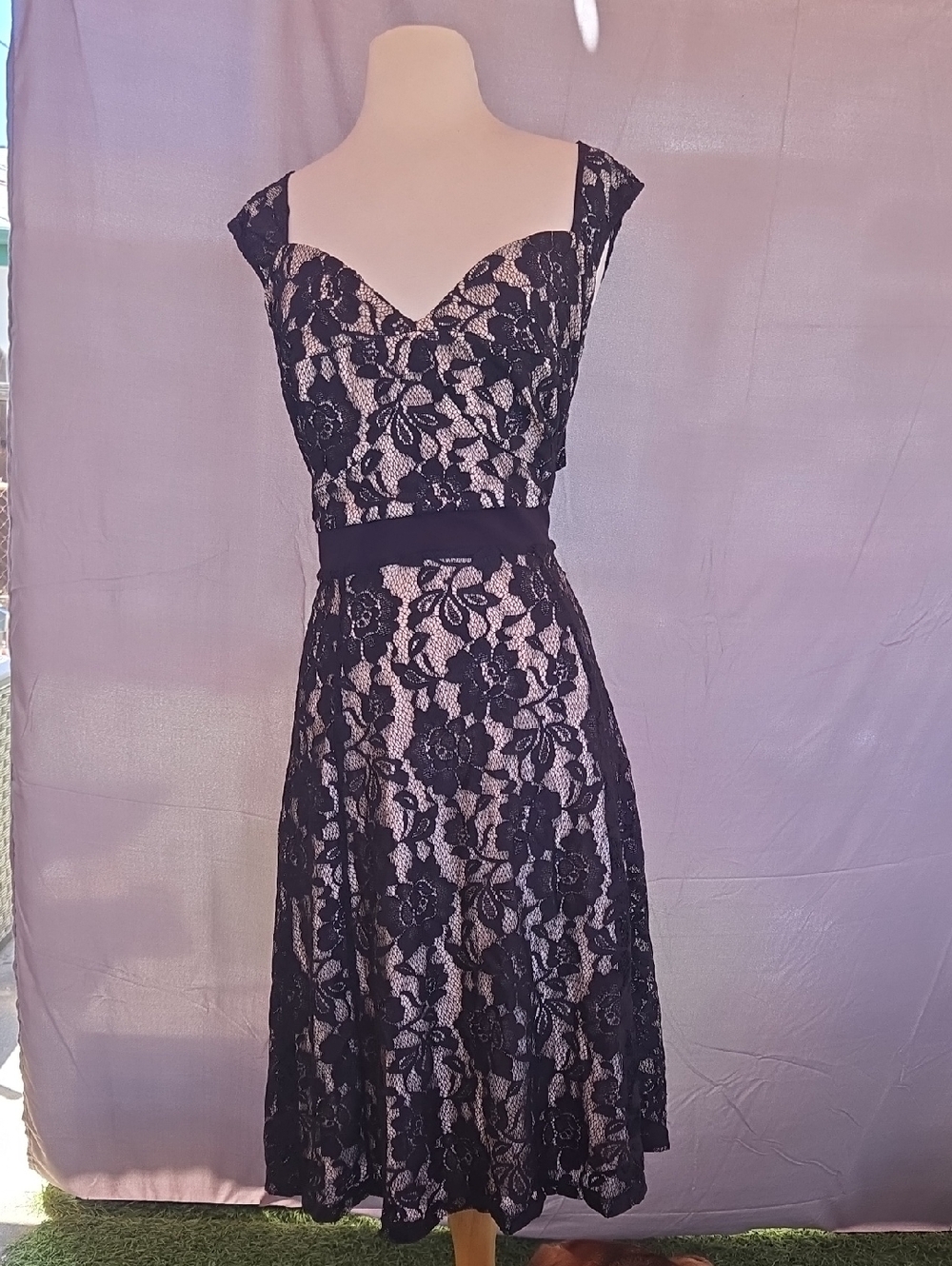 torrid Black Lace Midi Dress with Nude Lining